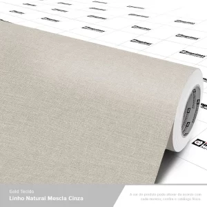 TECIDO LINHO NATURAL MESCLA CINZA